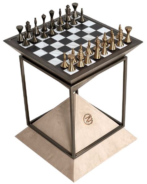 Casa Padrino Luxury Chess Side Table Dark Brown White Beige