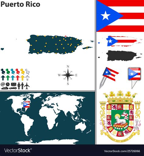 Map Puerto Rico Royalty Free Vector Image Vectorstock