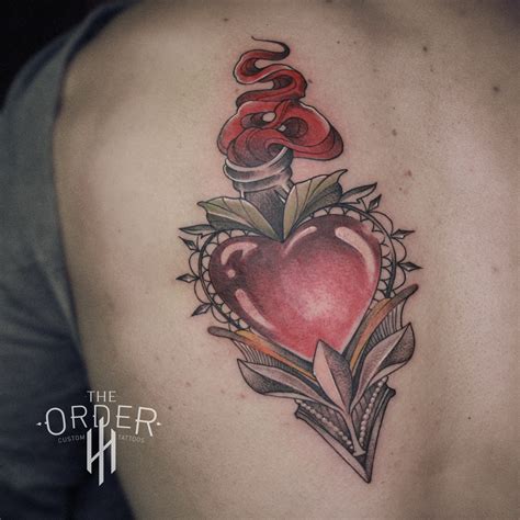 Neo Traditional Sacred Heart Tattoo The Order Custom Tattoos The Order Custom Tattoos