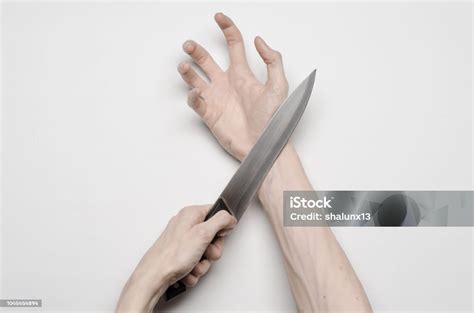 Murder And Halloween Theme A Mans Hand Reaching For A Knife A Human