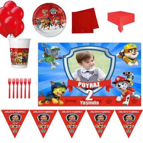 Afi Hediyeli Ki Ilik Paw Patrol Parti Seti Erkek Do Um G N S Sleri