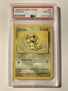 Pokemon PSA 10 Caterpie Base Set 4TH PRINT 1999 45/102 Card! Only One ...