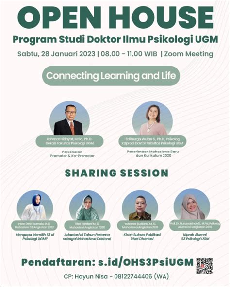 Virtual Open House Prodi Ilmu Doktor Psikologi Ugm Fakultas Psikologi