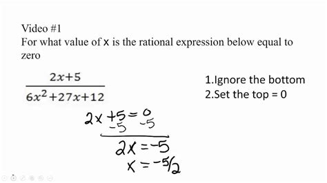 Where Is A Rational Expression Equal To Zero Or Undefined YouTube