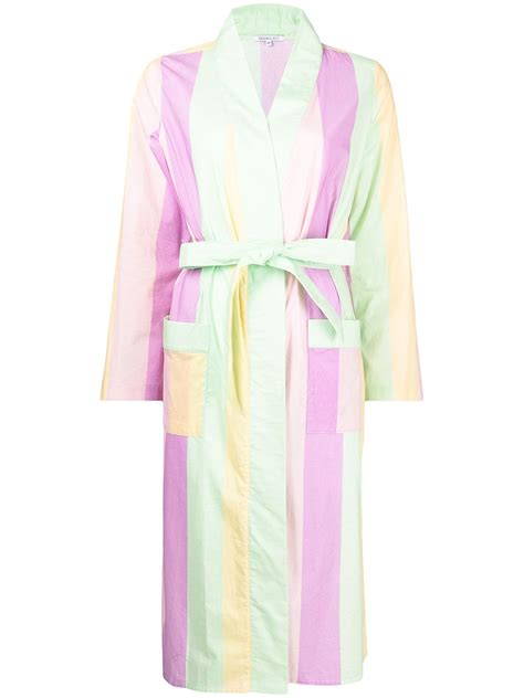 Olivia Rubin Candy Stripe Tie Waist Robe Jacket Farfetch