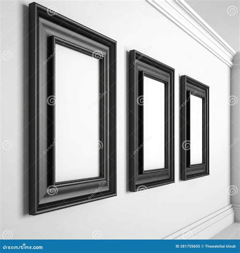 black frames   wall  decoration stock illustration