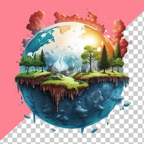 Ilustração do planeta terra png PSD Premium