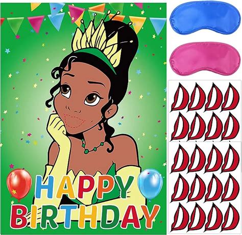 Amazon Princess Tiana Birthday Party Supplies Pin The Mouth On