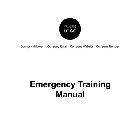 Emergency Training Manual Template Edit Online And Download Example