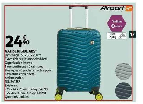 Promo Valise Rigide Abs Airport Chez Auchan