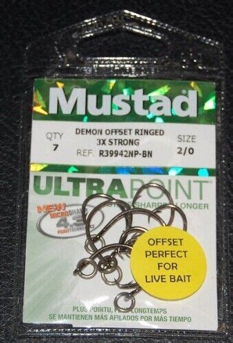 Mustad R Np Bn Pack Ringed Ultrapoint Demon Offset Circle Hooks