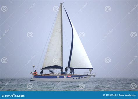 Sailing Yacht on the High Seas Editorial Stock Image - Image of sight ...