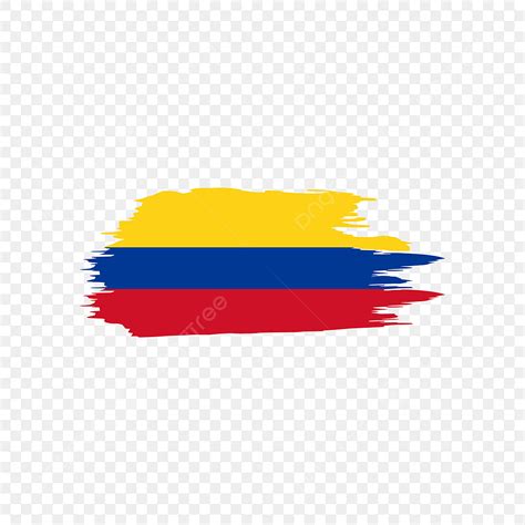 Bandera De Colombia Pincel De Trazo De Acuarela Transparente PNG