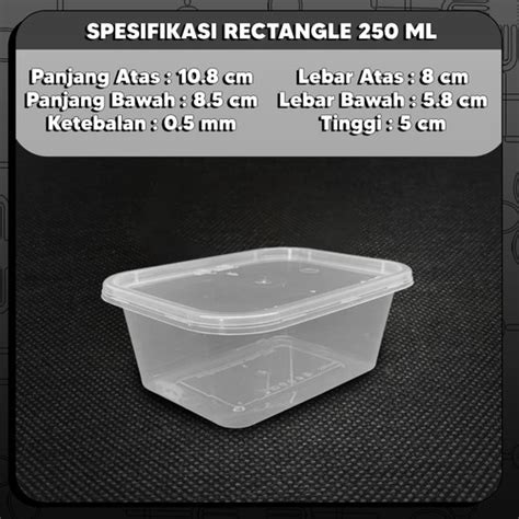 Promo Kotak Makan Plastik Thinwall Persegi Panjang Semua Ukuran 250ml