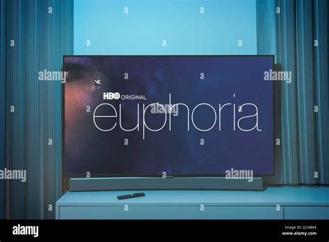 Euphoria TV series on big tv screen. Euphoria television show at home ...