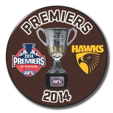 Hawthorn Hawks Afl Premiers Ss Button Badge Victory Badges