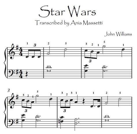 Star Wars Easy Piano Sheet Music For Beginners With Letters Easy