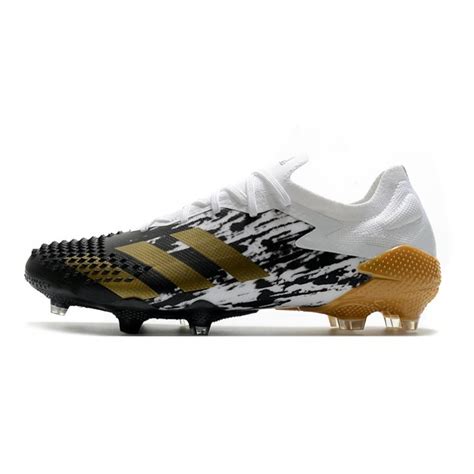 Adidas Crampon Predator Mutator 20 1 Low FG Noir Blanc Or