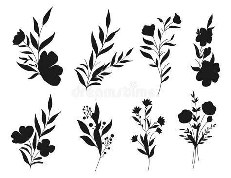 Set of Floral Flower Vintage Vector Art Stock Vector Stock Illustration ...