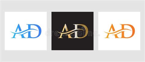 Initial Monogram Letter Ad Logo Design Ad Logotype Template Stock