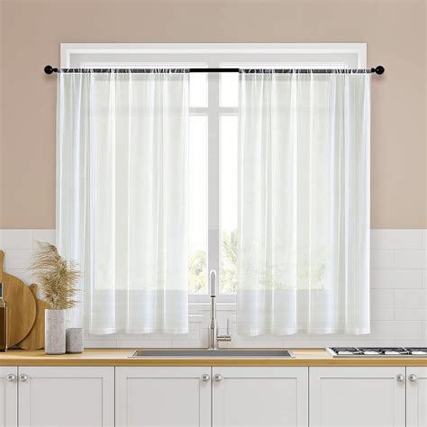 Amazon Mrtrees Panels Off White Kitchen Tier Curtain Sheers