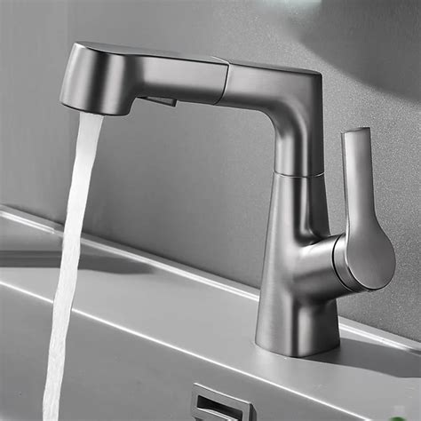 30mm Faucet Bathroom Pull Out Lift Brass Tap Hot Cold Water 360 Lift Up And Down