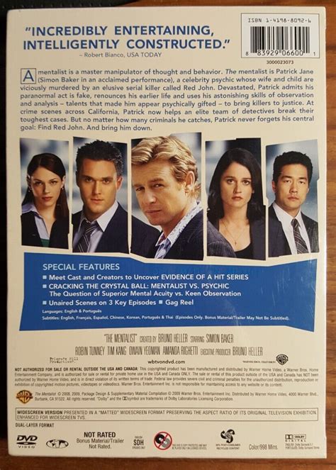 New The Mentalist Complete First Season Season 1 One Dvd 2009