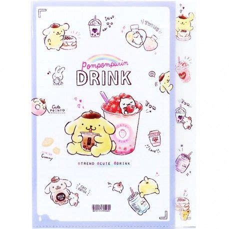 Pompom Purin Drink Index File Folder Kawaii Panda Making Life Cuter