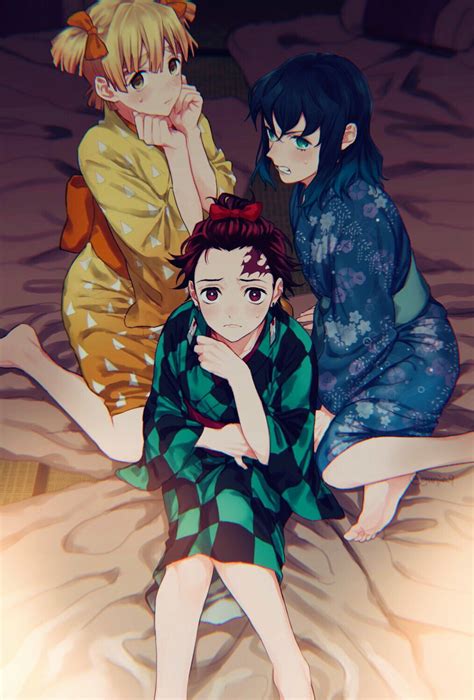 Kamado Tanjirou Agatsuma Zenitsu And Hashibira Inosuke Kimetsu No Yaiba Drawn By Tsuyu