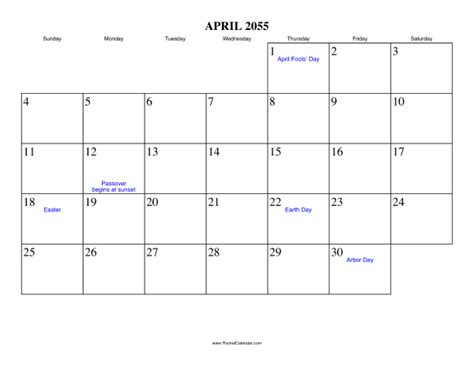 april  calendar