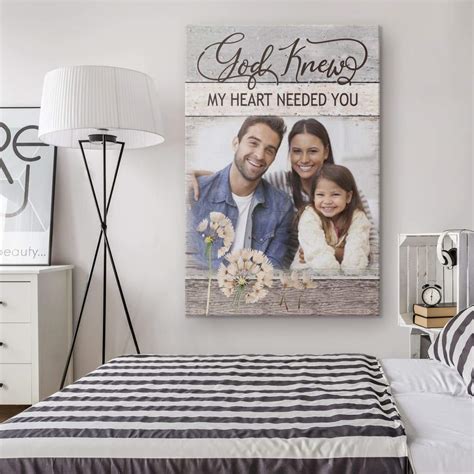 Personalized God Knew My Heart Needed You Christian Wall Art Canvas