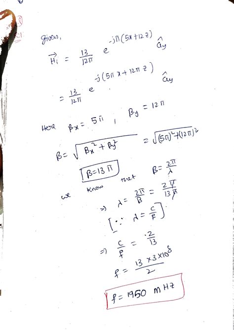 Solved A Uniform Plane Wave Traveling In Free Space For Z