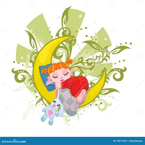 Dreaming Girl Stock Vector Illustration Of Decorative 14277635