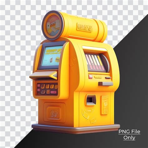 Modèle 3d Atm Style Dessin Animé éclairage Doux Et Lisse Uniquement Png