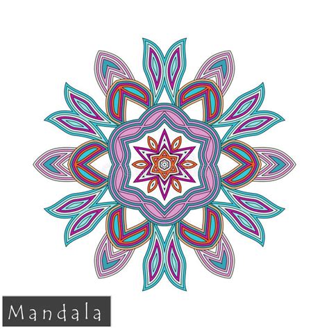 Icono De La Mandala De La Flor Del Vector Aislado En Blanco Ilustración