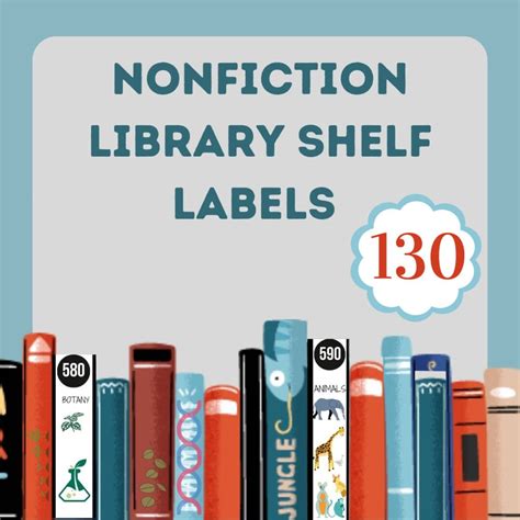 Nonfiction Dewey Library Shelf Labels Tag Dividers Great For Demco Shelf Markers Classroom