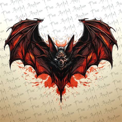 Goth Bat Digital Art, Horror Illustration Art, Gothic Vampire Bat Digital File, Instant Download ...