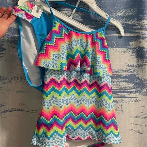 SO Swim Nwt Make A Splash Aqua Blue Girls Bikini Bathing Suit Sz 6 Poshmark