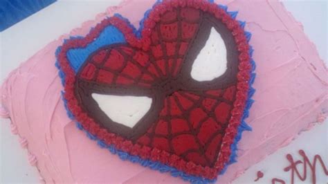 Girly Spider Man Cake I Made For My Daughter With The Buttercream