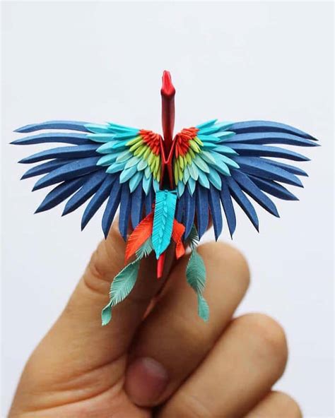 Paper Cranes With Stunning Feathery Details Design Swan