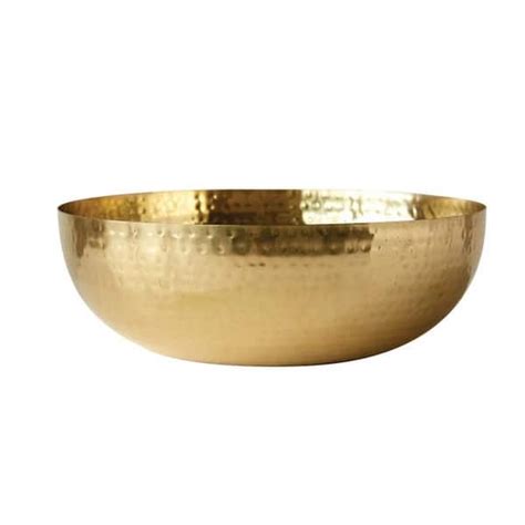 Storied Home In Fl Oz Gold Round Hammered Iron Serving Bowls