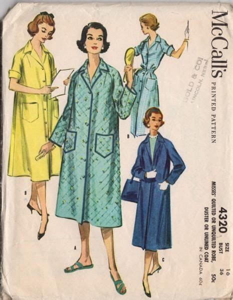 Vintage 1950s Mccalls Sewing Pattern 4320 Womens Unlined Knee Length