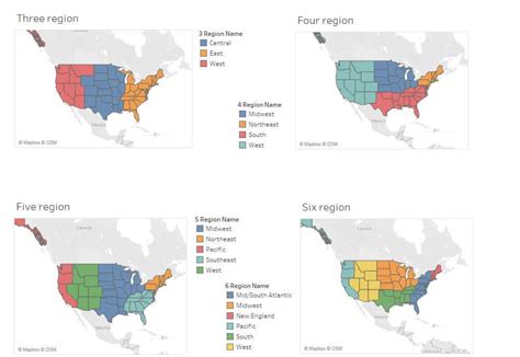 Standard Ways To Group States And Regions Of US