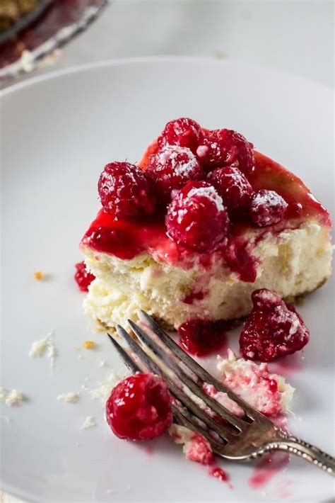 Classic Cheesecake With Raspberry Sauce Olivia S Cuisine