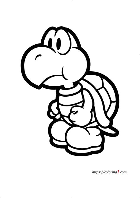 Mario Koopa Troopa Coloring Pages - Free Printable Sheets