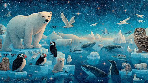 arctic animals animal northern landscape background floes northern