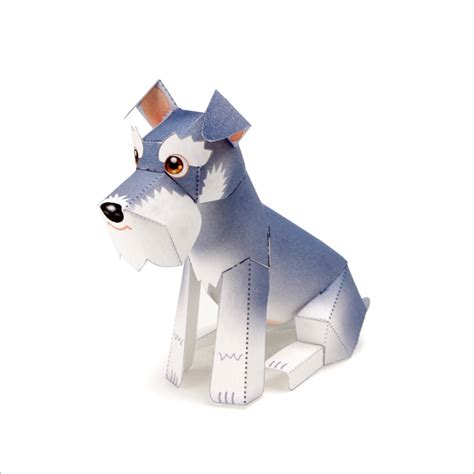 犬のミニチュア・シュナウザーの簡単ペーパークラフト。 | Paper crafts, Miniature schnauzer, Schnauzer