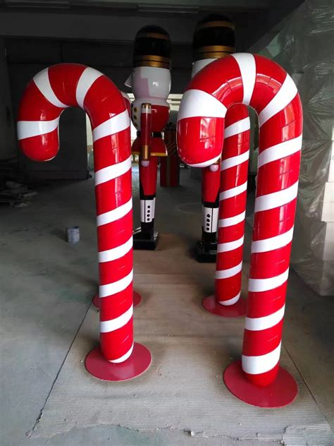 Life Size Candy Canes Fiberglass Resin For Holiday An Christmas