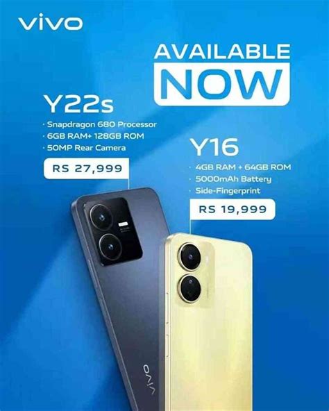 Vivo Launches Y16 And Y22s The Latest Additions To The Popular