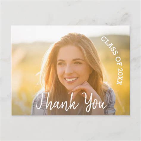 Brush Calligraphy Graduation Thank You Postcard Zazzle